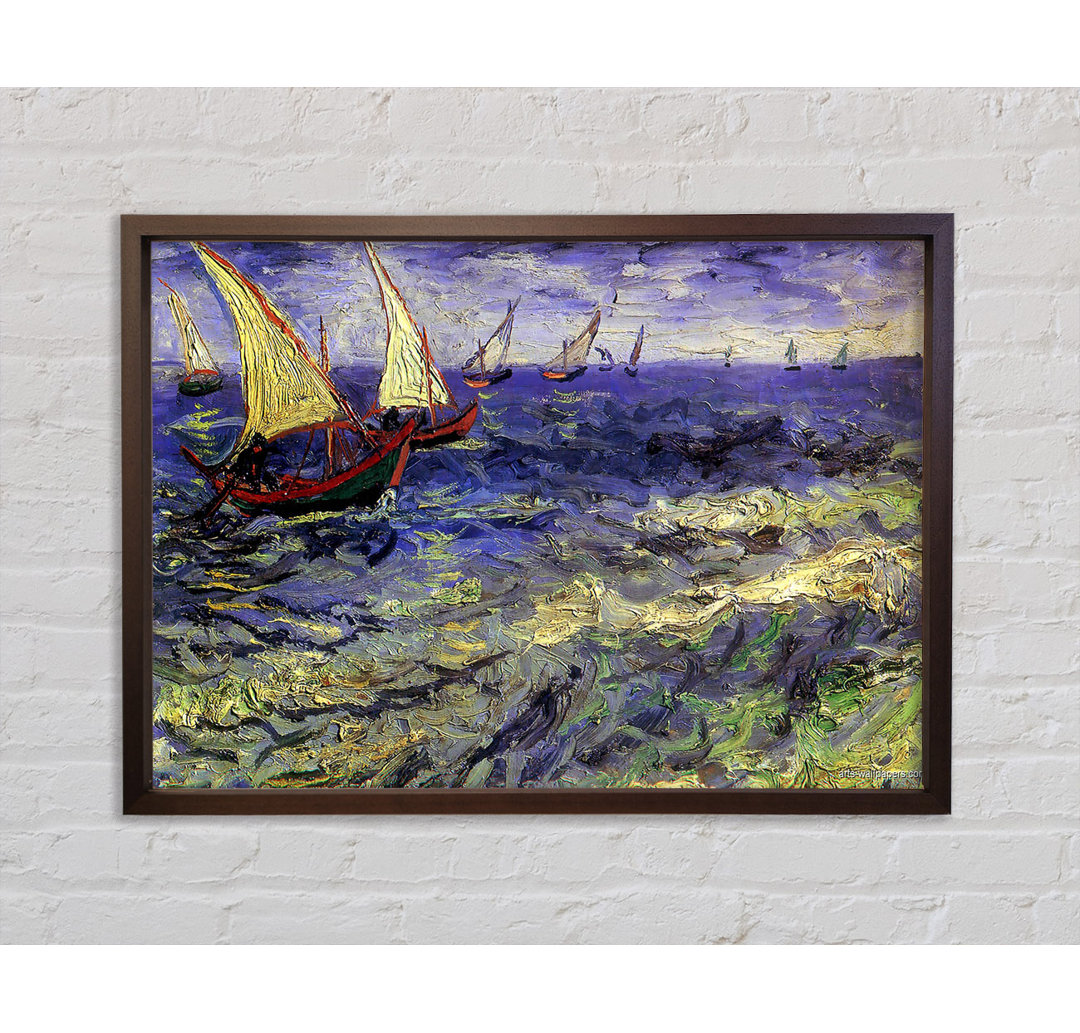 Schiff und Boote von Vincent Van Gogh - Einzelbildrahmen Kunstdrucke auf Leinwand