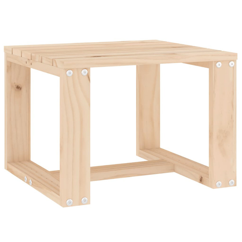 Vidaxl Garden Side Table Black 40X38x28.5 Cm Solid Wood Pine, Natural