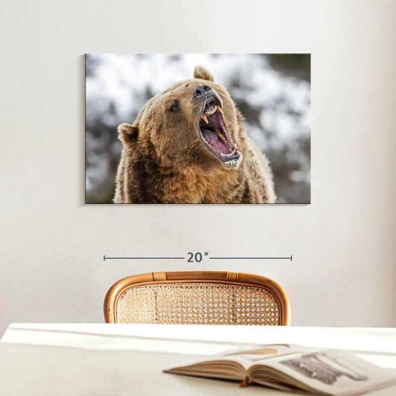 Roaring Grizzly Bear, 16" H x 24" W