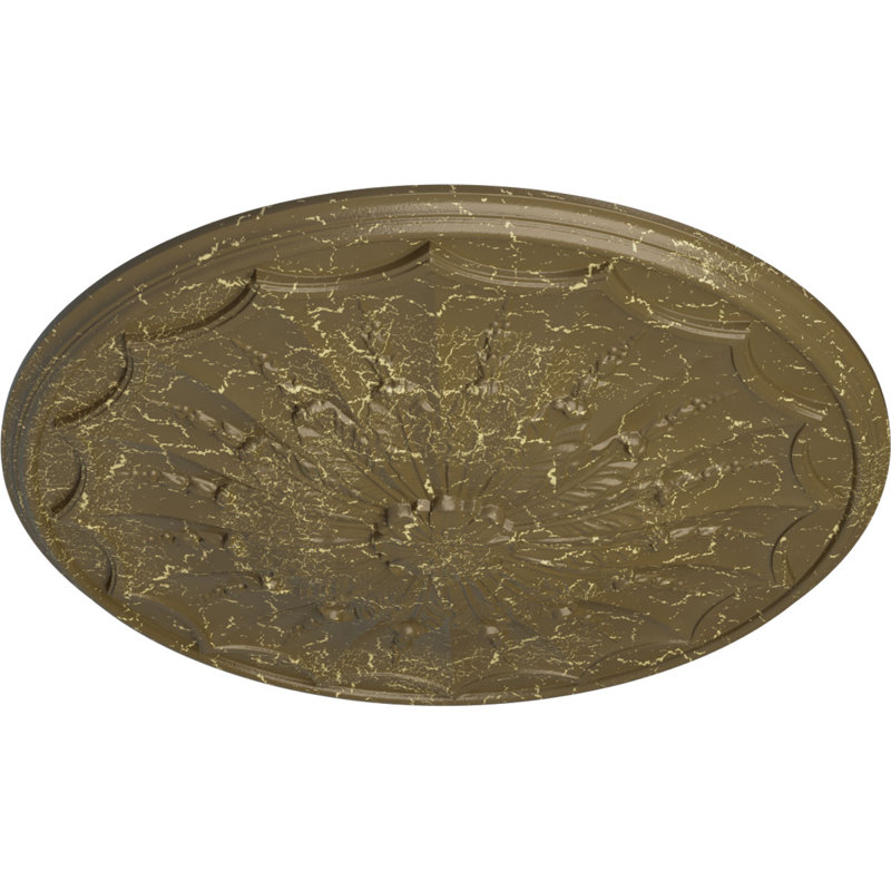 Médaillon de plafond 27 po x 27 1/8 po x P 2 5/8 po, Boue Mississippi craquelée