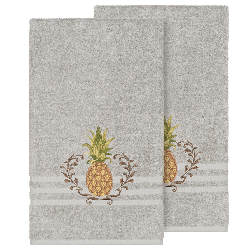 Ensemble de serviettes de bain en coton turc 2 pièces Welcome, Gris clair