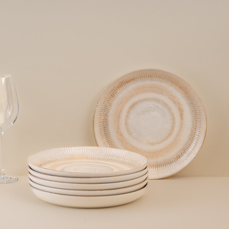 Assiette plate Paros-Shell Sand, 10.6x10.6x1.22"