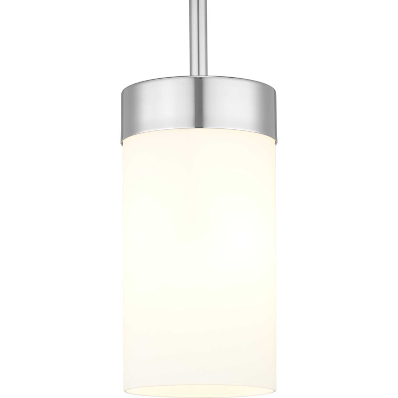Luminaire suspendu cylindrique à 1 lumière Bola, Chrome poli, H 7 po x l 5,13 po x P 5,13 po