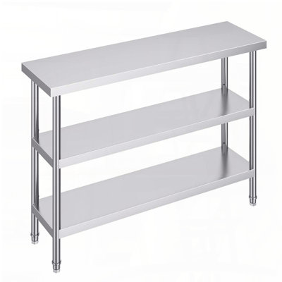 Stainless Steel Food Prep Table with Adjustable Undershelf (14 x 48 x 34")