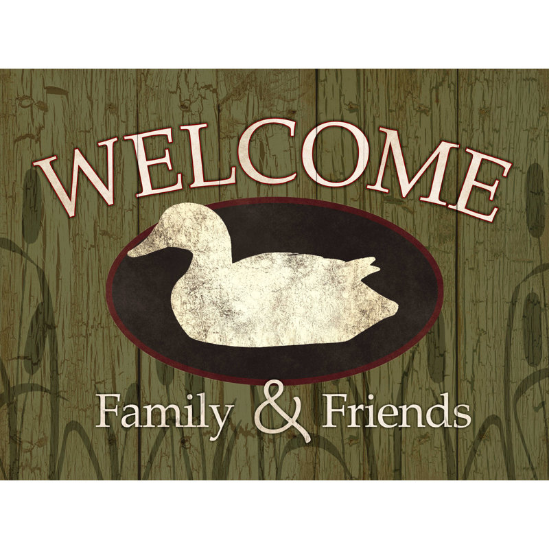 " Duck Welcome " Mixed Media Print, 36" H x 48" W