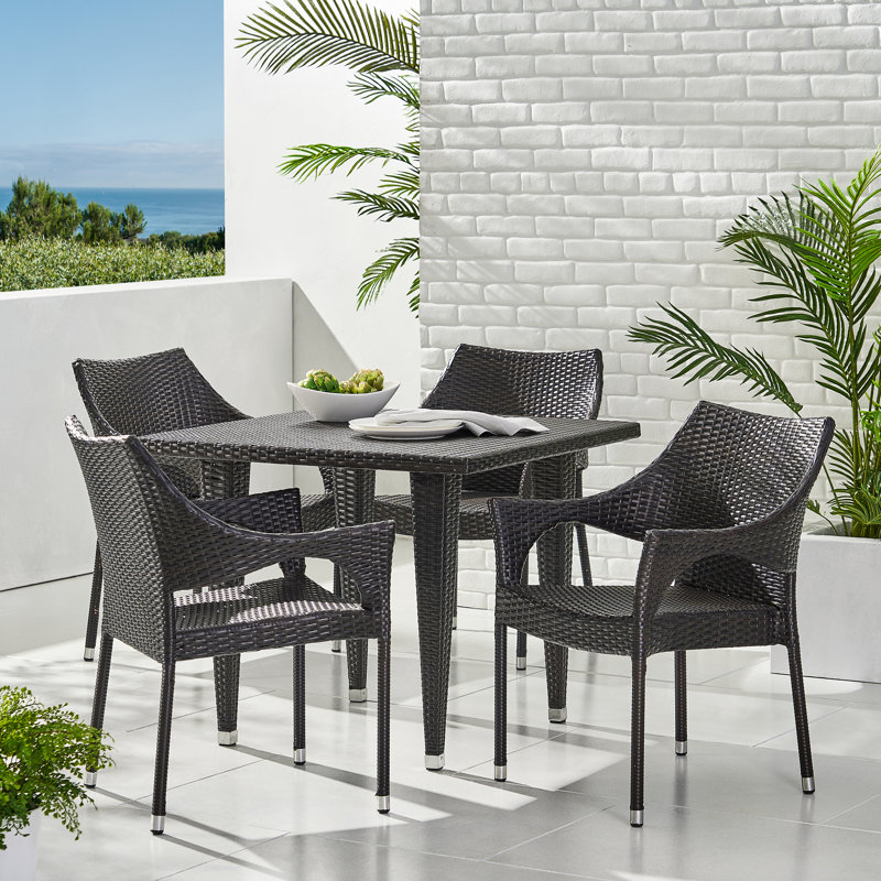 Ensemble repas 5 pièces Olevia, Brun-multicolore