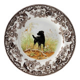 Spode Woodland Dogs Salad Plate 8" Blk Lab