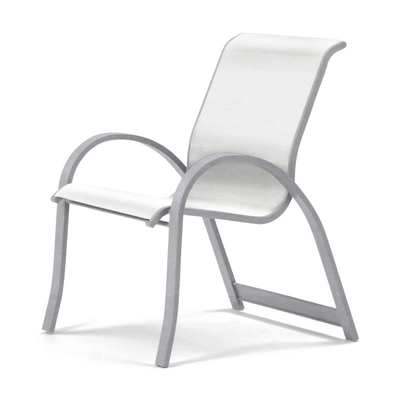 Aruba Stacking Patio Dining Armchair, White, Graphite