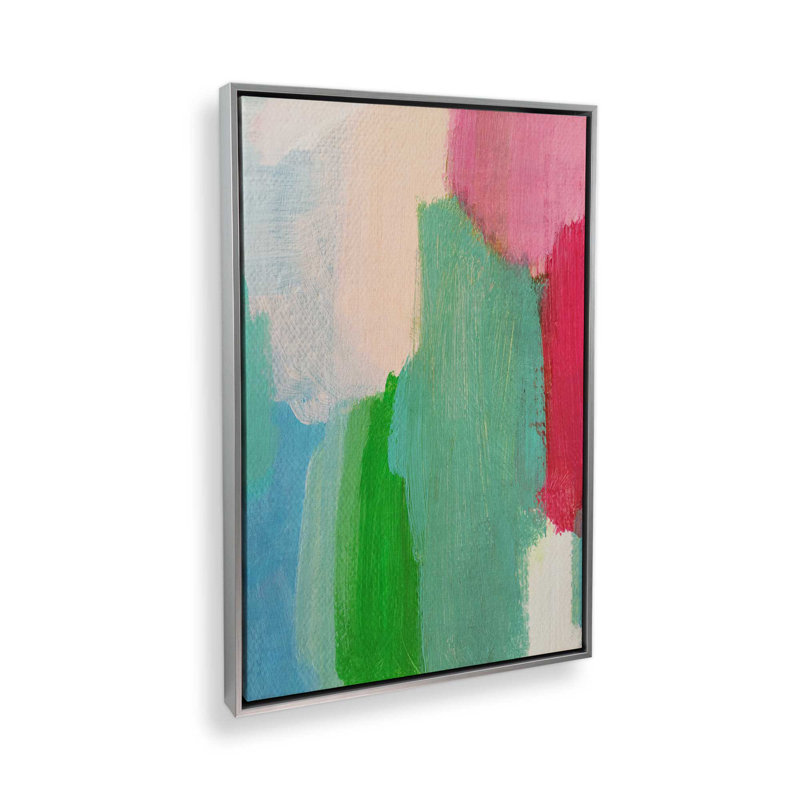 «Lakeside» par Garima Dhawan, reproduction d'art, Argent argent, Cadre flottant, H 16 po x l 12 po