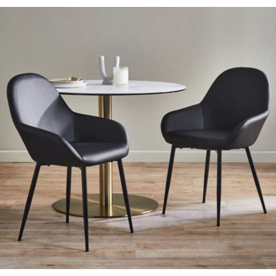 Chaise rembourrée moderne Girardi - Siège d'appoint sans accoudoirs avec pieds en métal pour la cuisine ou le bureau