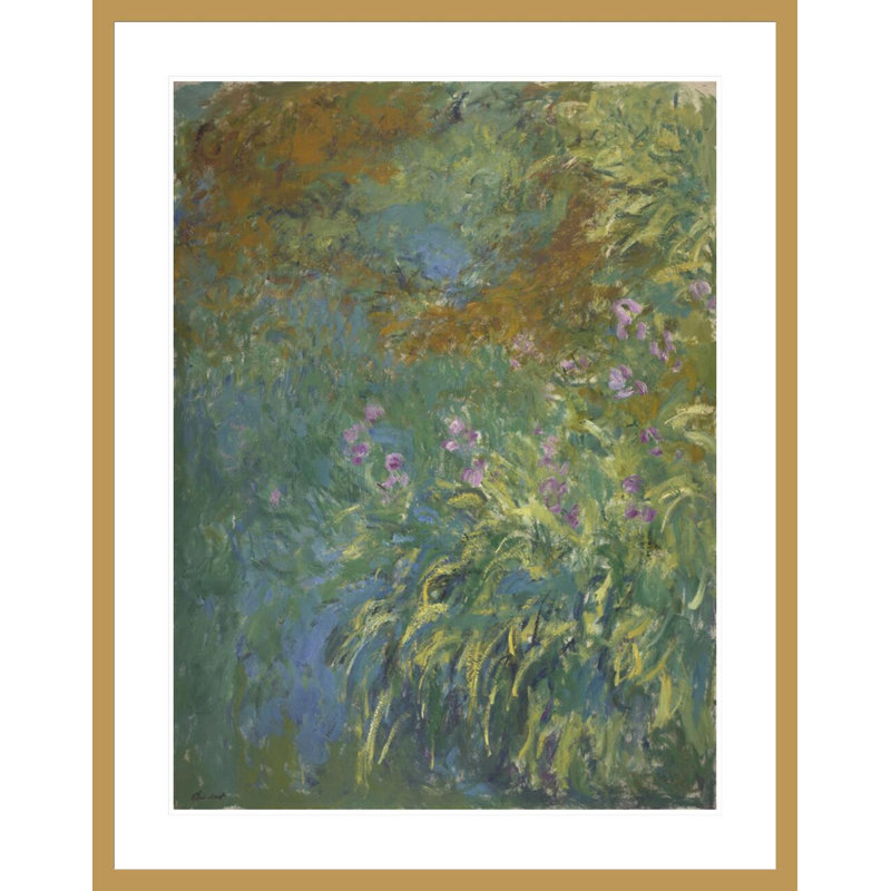 «Irises by the Pond» par Claude Monet, impression giclée encadrée, H 41,5 po x l 32,81 po