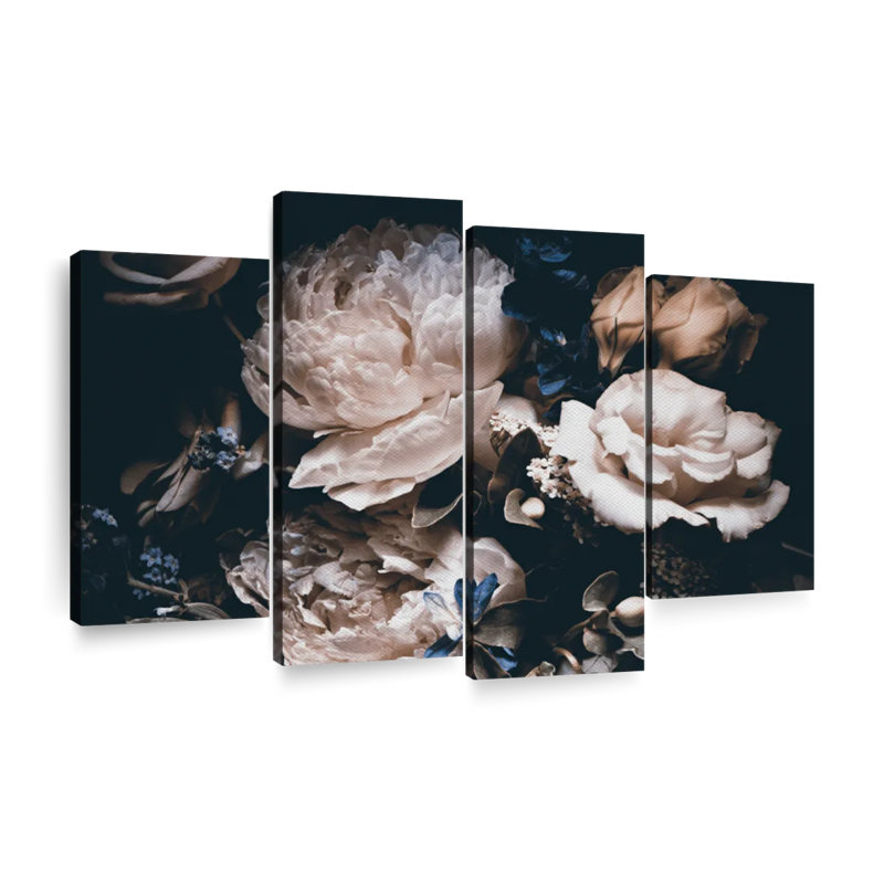 Exquisite Peonies Wall Art Multi Piece Canvas Print, H 27 po x l 43 po x P 1,25 po