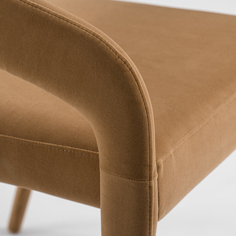 Chaise en velours Freddi, Tanné