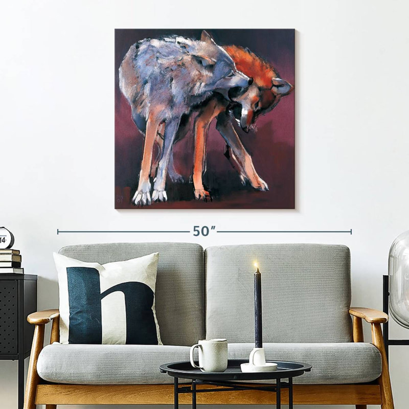 Crowle Two Wolves I, 30" H x 30" W