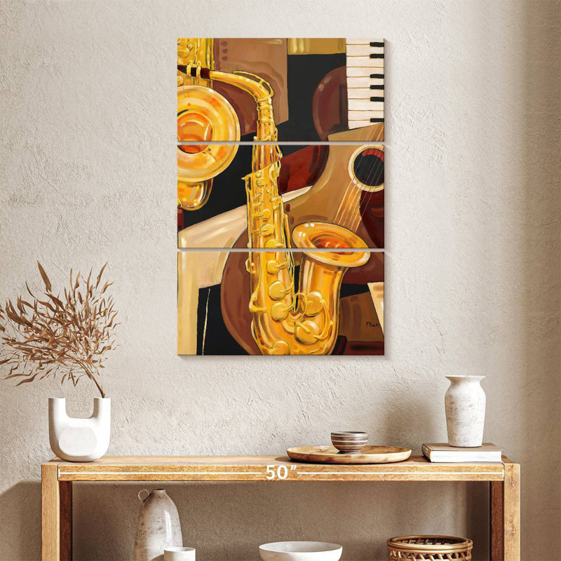 Abarca abstrait sax, H 38 po x l 24 po