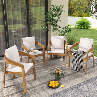 Chaise de salle à manger d'extérieur avec coussins