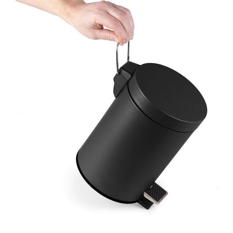Quiles Metal Open Waste Bin - 3L, Black