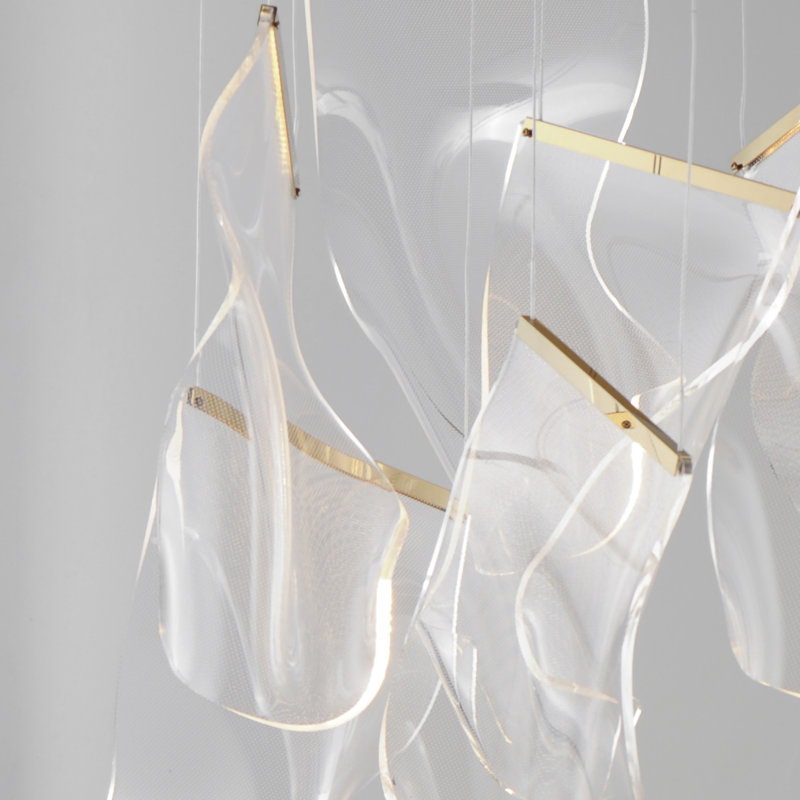 Rinkle 24 - Light French Gold LED Unique/Statement Pendant