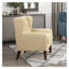 Fauteuil à oreilles classique rembourré beige capitonné capitonné luxueux et confortable, meubles de salon 1pc-134542008