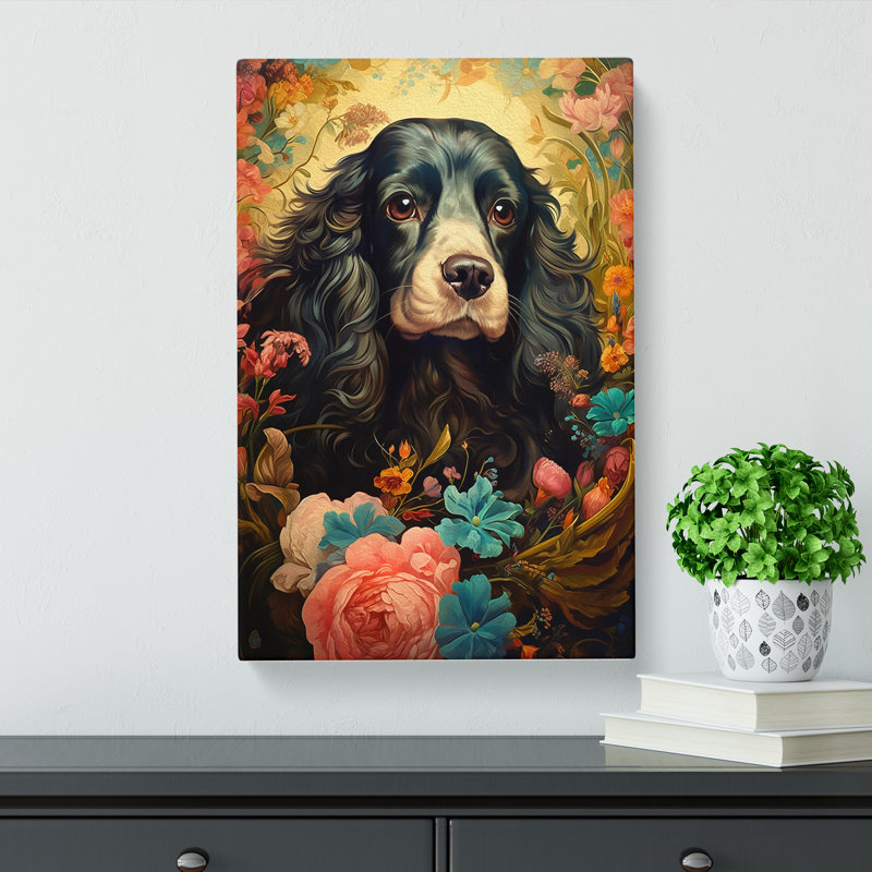 Cocker Spaniel Baroque - Wrapped Canvas, 76cm H x 50cm W x 3cm D