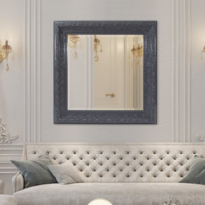 Wood Square Wall Mirror