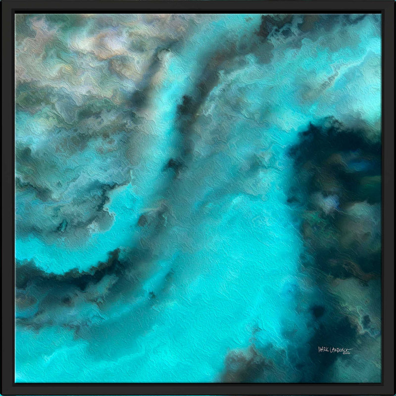 «Job Breaking Up The Storm» par Mark Lawrence - travail 26:12, H 27,5 po x l 27,5 po x P 2 po, Cadre flottant noir