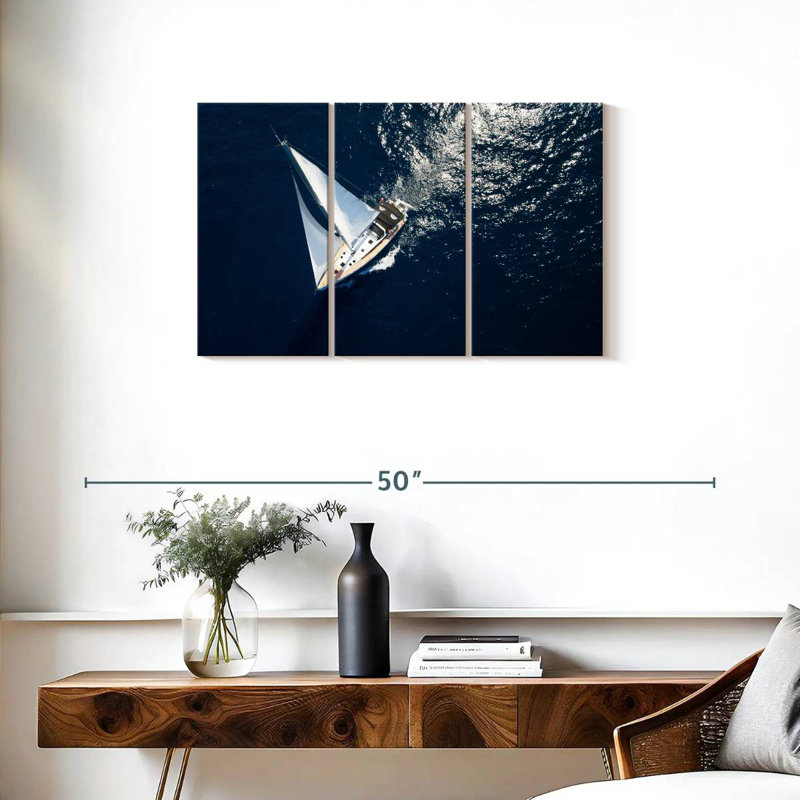 Mehar Yachting On Open Sea, 20" H x 33" W