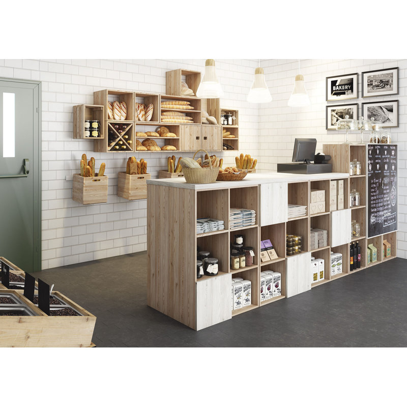 Aylsham 105.4cm H x 70.8cm W Solid Wood Cube Bookcase