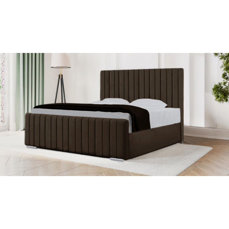 Auburta Upholstered Bed, Double (4'6), Brown