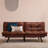 71" Mid Century Modern Leather Convertible Futon Twin Size With Adjustable Arms-1985894112