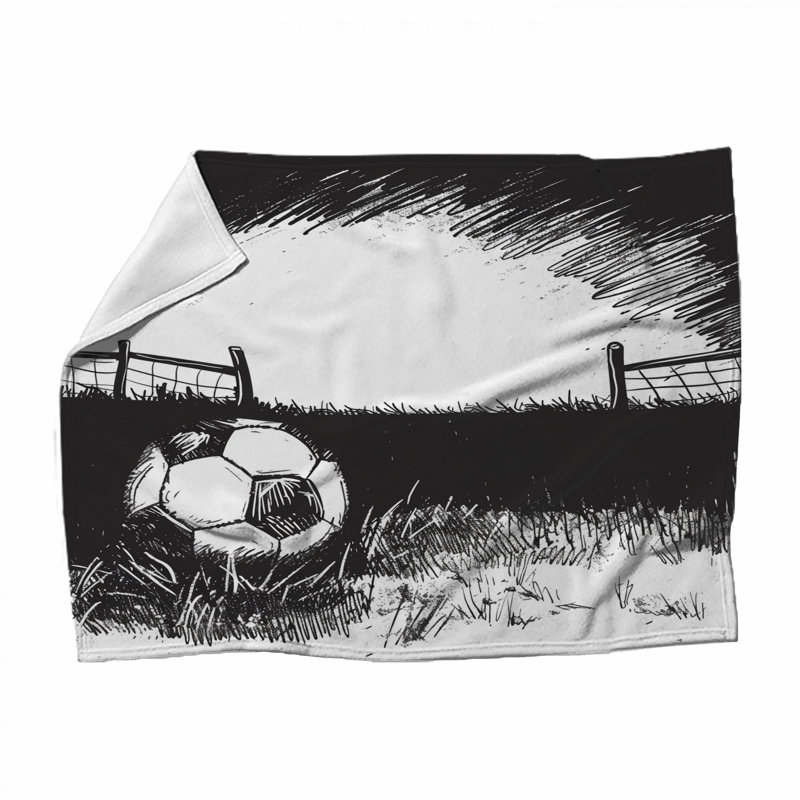 Soccer Fleece Throw Blanket - Sports Throws for Sofas or Beds, 68in W x 80in H