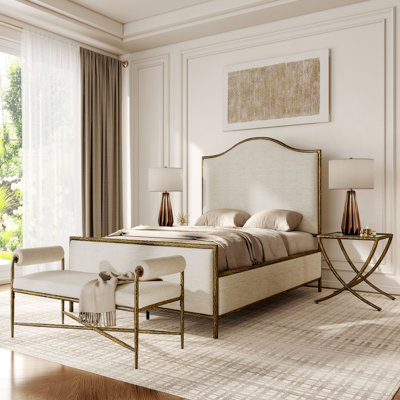 Lalia Modern Hammered Metal 4-Piece Bedroom Set