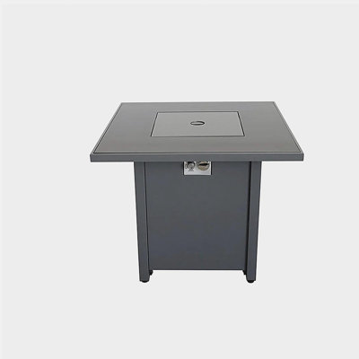 Powder coated metal fire pit with smoke glass roof