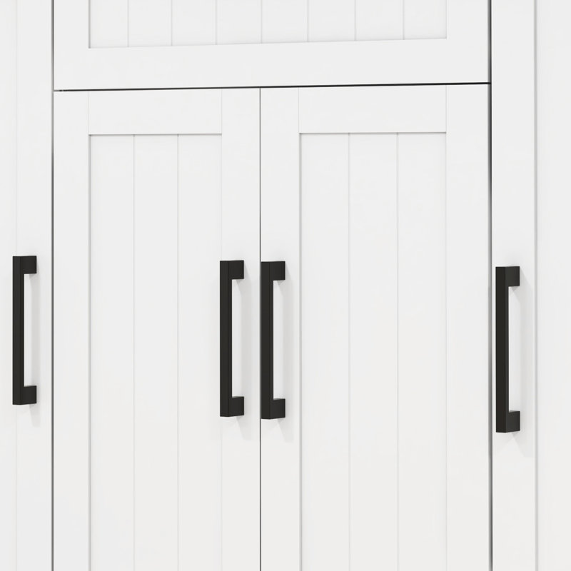 Îlot de cuisine roulant, blanc, avec plateau en bois d'hévéa, tiroir et surface d'armoire stable, tablettes