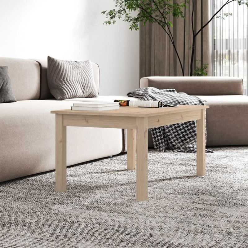 Table basse vidaXL Bois de pin massif, Blanc, H 15,75 po x l 31,50 po x P 19,69 po