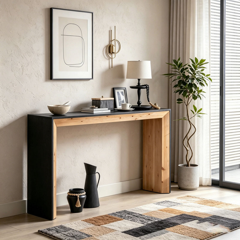 59in Modern Wood Console Table
