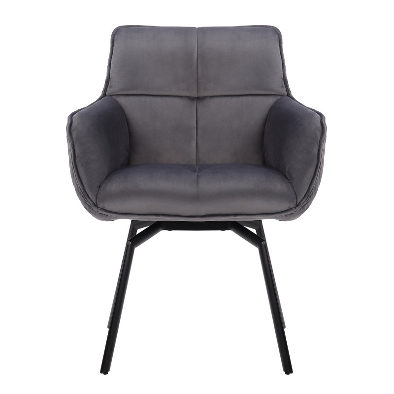 Velvet Swivel Armchair, Grey
