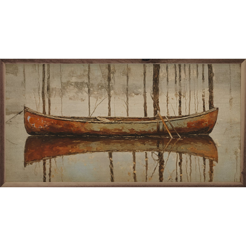 Canot rouillé sur l'eau, 12" H x 24" W