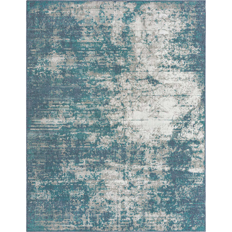 Tapis d'extérieur Ayton couleur océan, Rectangle 9 pi x 12 pi