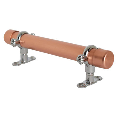 Chrome Bar Handle With Brackets (Thick-Bodied)