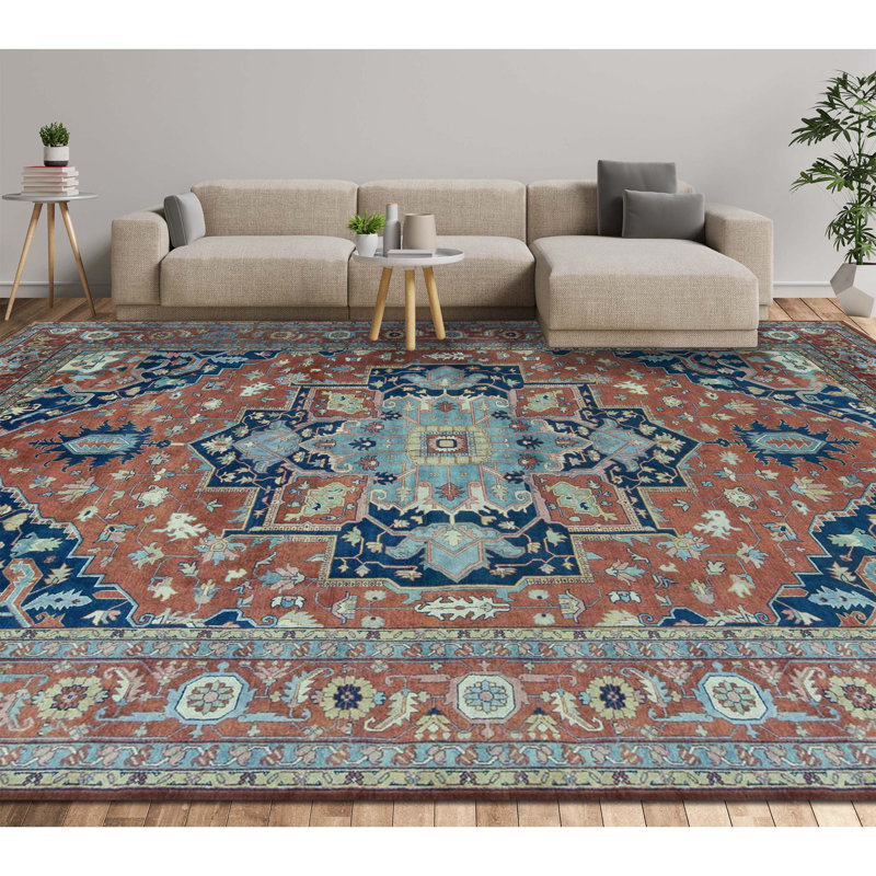 Tapis rouille de haute qualité noué à la main