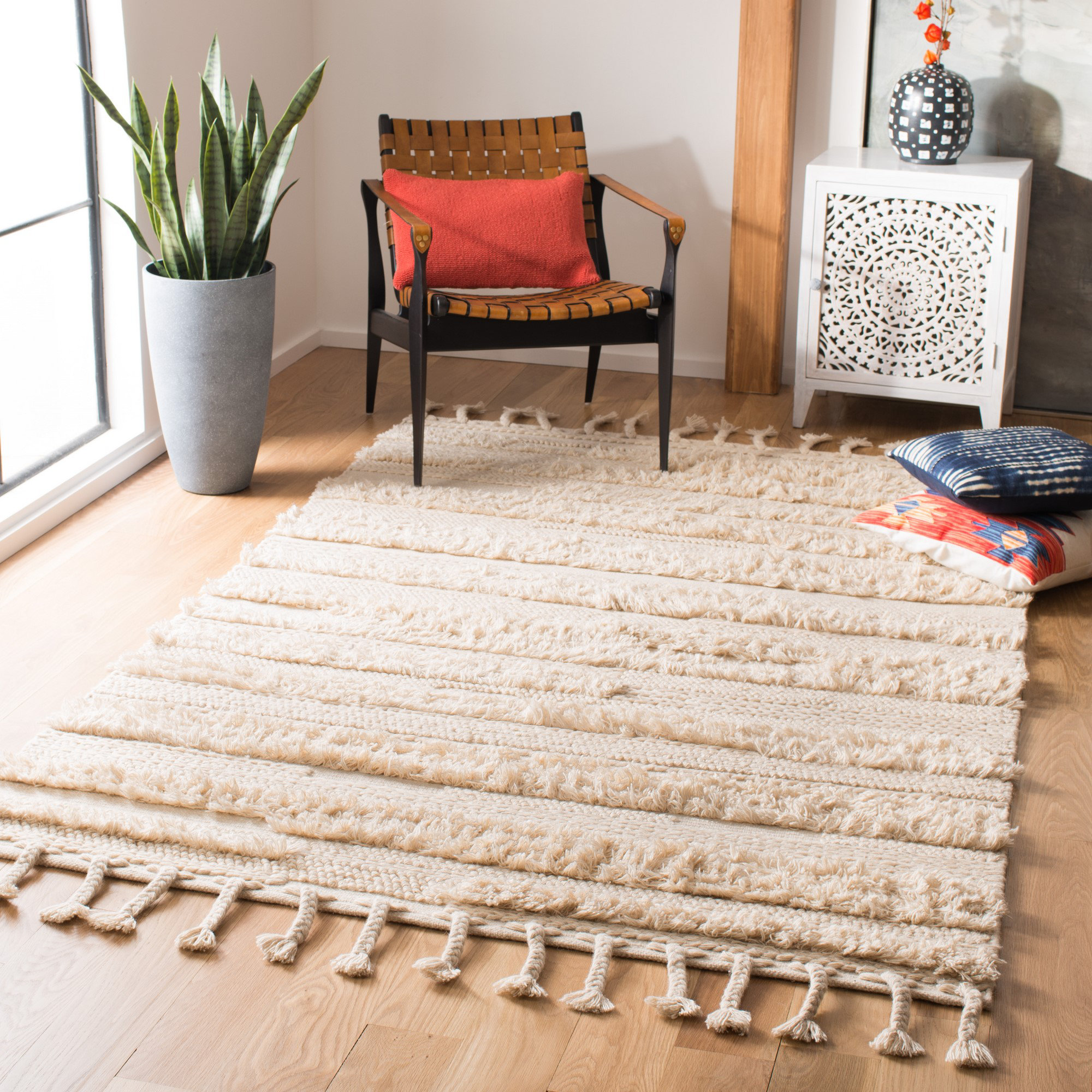 Union Rustic Powell Hand Woven Wool Striped Rug & Reviews | Wayfair