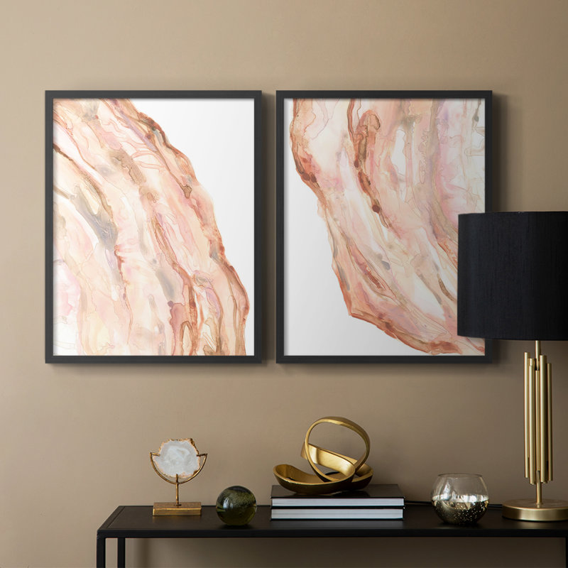 Rose Quartz I - impression encadrée de qualité supérieure - prête à être accrochée - aucun clou requis - aucun clou requis