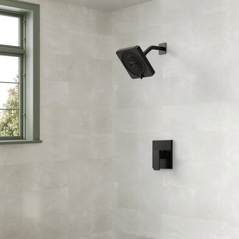 Ensemble de robinet de douche à fonction unique, pomme de douche à 7 jets, ensemble de garniture de poignée de douche avec valve