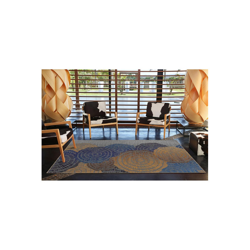 Tapis lavable moderne à motif tissé brun moderne, Sous-tapis carré 3 pi 3 po inclus