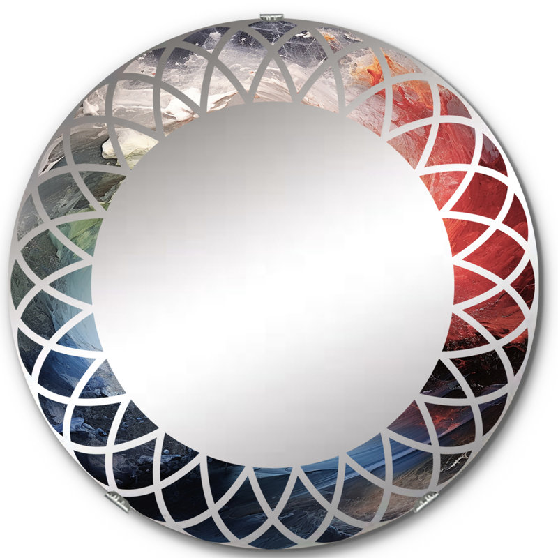 Berradi - Miroir mural rond, 24 po x 24 po
