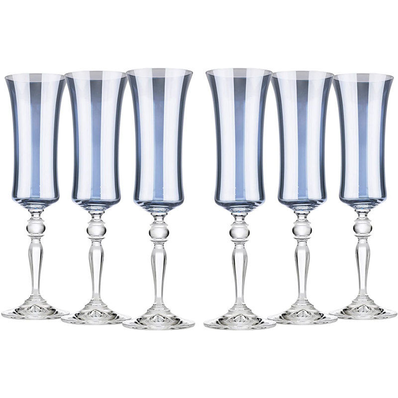 6 oz Ensemble de flûtes en verre, Gris