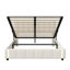 EU Double & King Size Velvet Ottoman Bed With Motion Sensor LED Lights, Upholstered Cloud Tufted Frame, Beige -1191402637