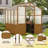6x8 FT Hobby Greenhouse, Wooden Walk-in Greenhouse for Outdoors with 6MM Thick Polycarbonate Panel and Adjustable Roof Vents, Garden Backyard, Patio, Lawn-123387823-123387822