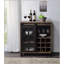 Armoire à vin en verre obscur, chêne rustique et finition noire